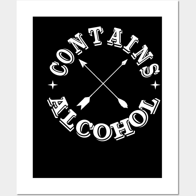 funny drinking logo contains alcohol Wall Art by pickledpossums